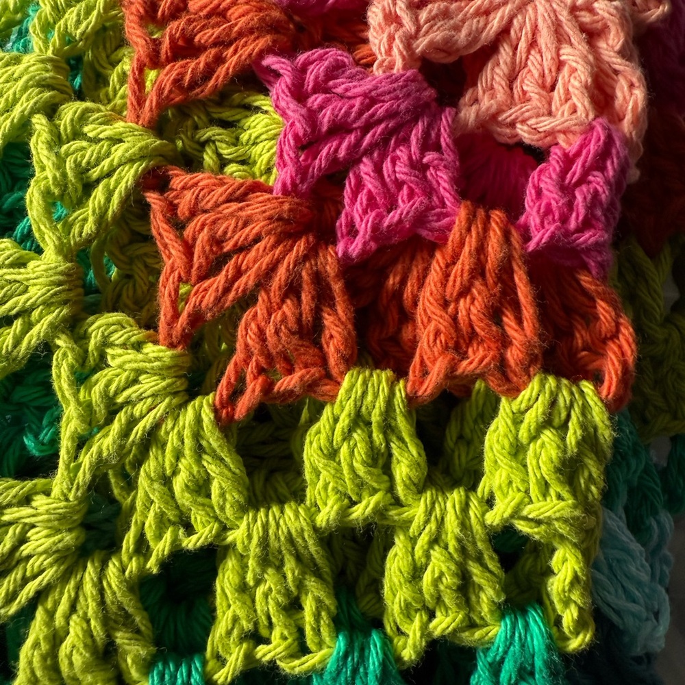 New XL crochet handmade women's hexagon open cardigan - Picture 6 of 9